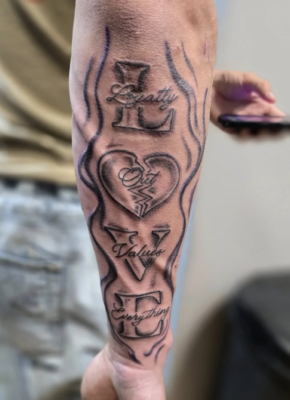 Detailed sleeve tattoo work - Mike Kuntz professional tattoo artist Saskatchewan blackwork specialist