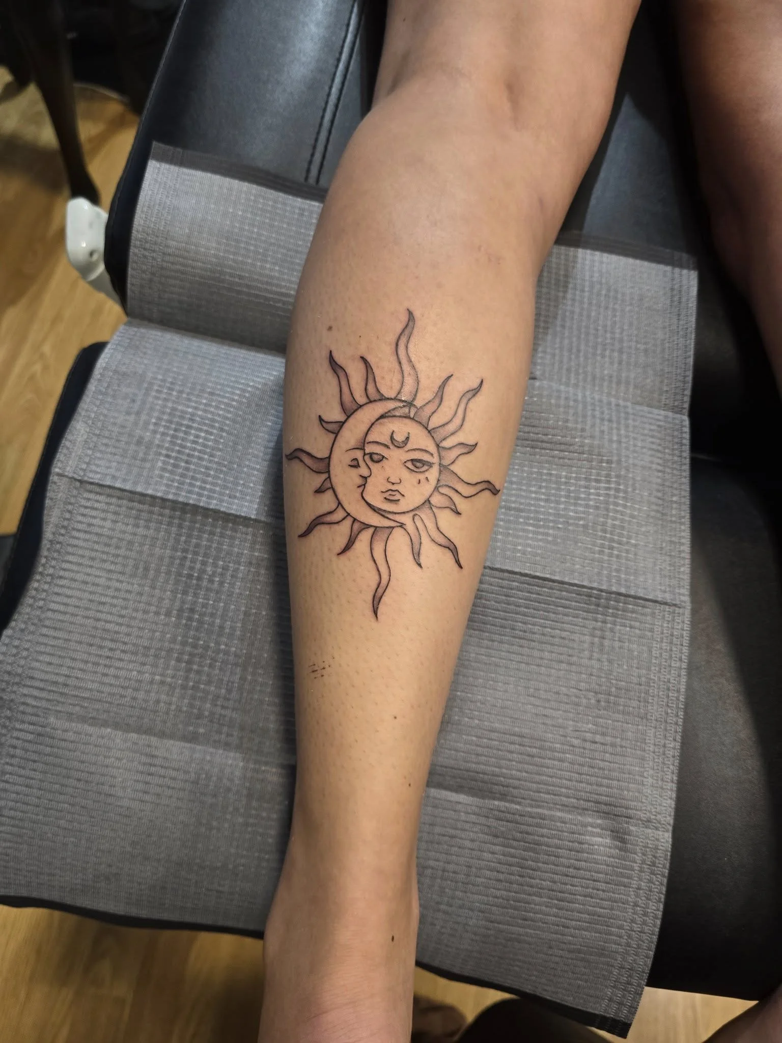 Simple sun design tattoo - Minimalist custom tattoo Moose Jaw Saskatchewan
