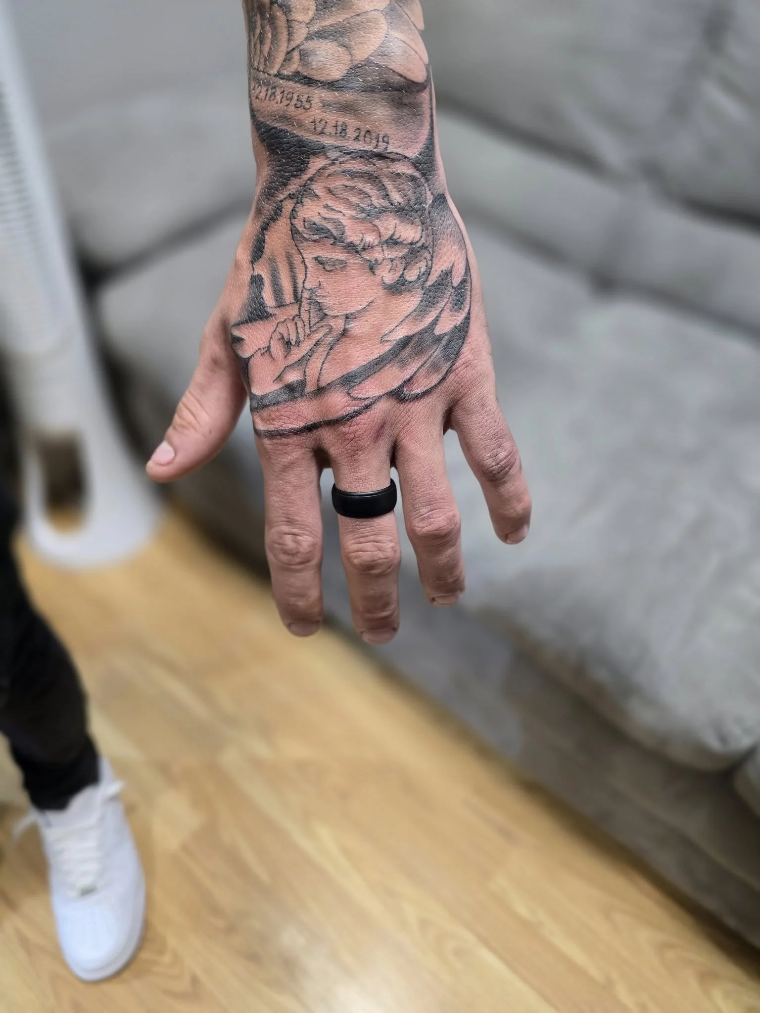 Rose hand tattoo blackwork - Bold hand tattoo design Mike Kuntz House of Pain